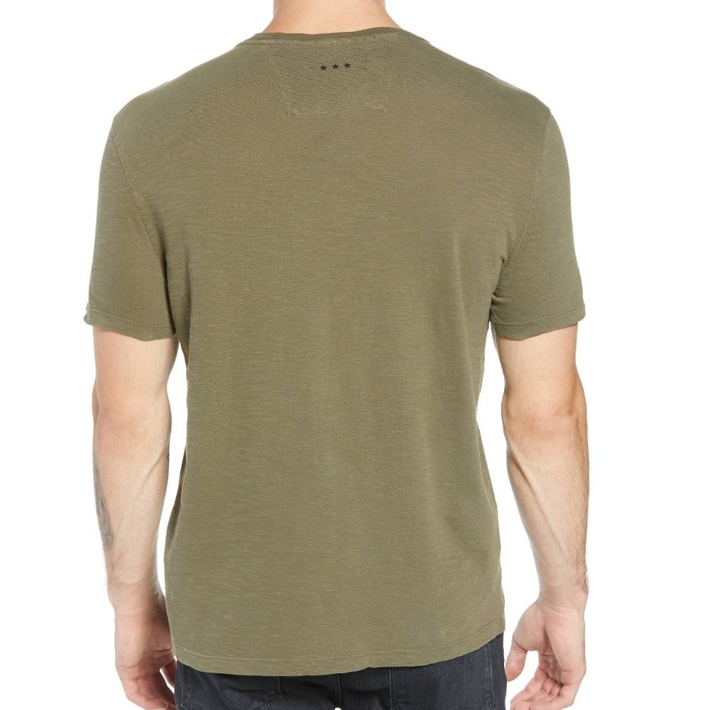 John Varvatos Faded Skull Applique T-Shirt Olive - Picture 3 of 5